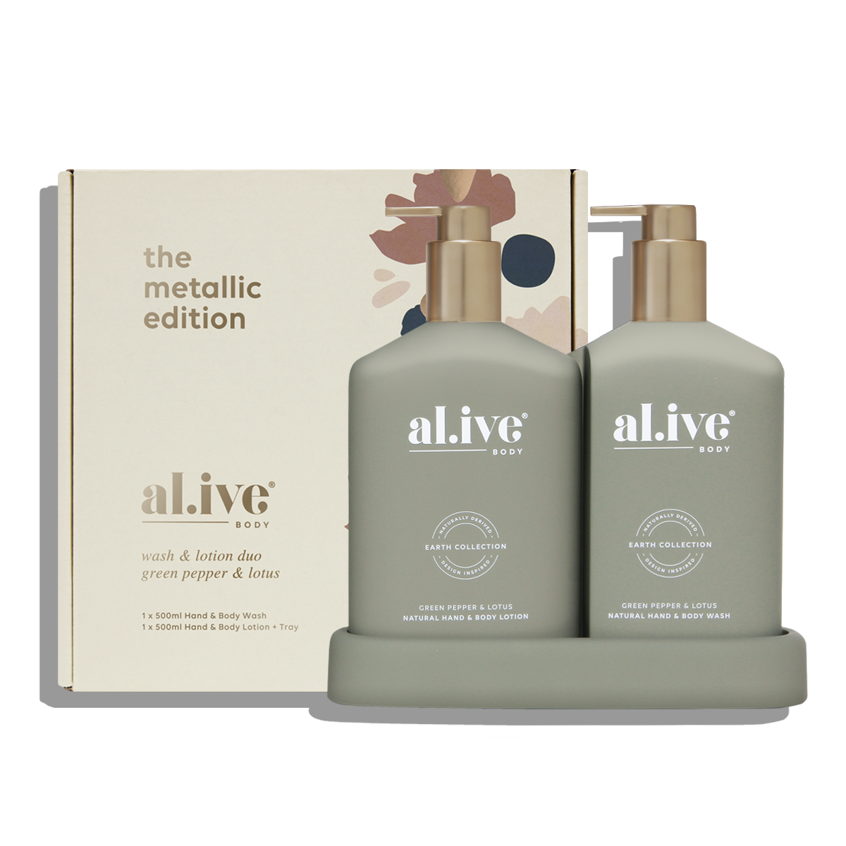 Alive Body Metallic Edition Wash &amp; Lotion Duo - Green Pepper &amp; Lotus