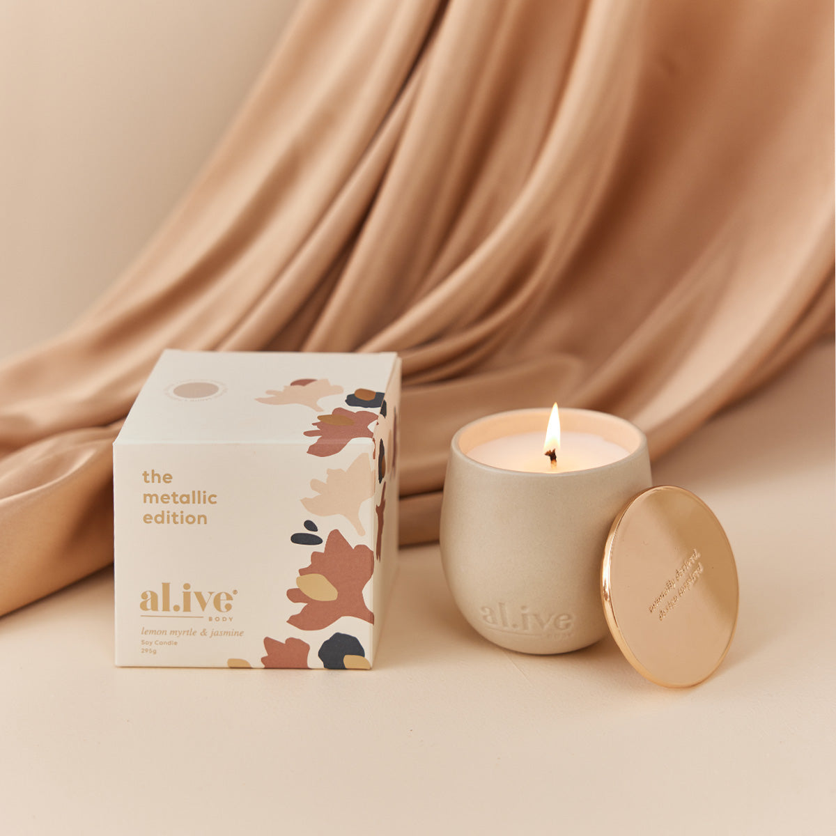 Alive Body Metallic Edition Soy Candle - Lemon Myrtle & Jasmine