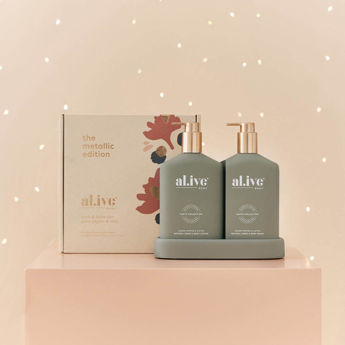 Alive Body Metallic Edition Wash &amp; Lotion Duo - Green Pepper &amp; Lotus