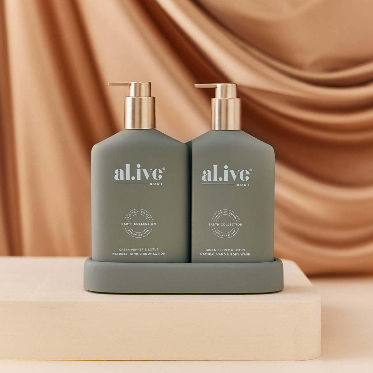 Alive Body Metallic Edition Wash &amp; Lotion Duo - Green Pepper &amp; Lotus