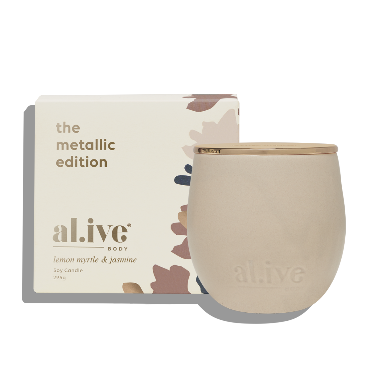 Alive Body Metallic Edition Soy Candle - Lemon Myrtle & Jasmine