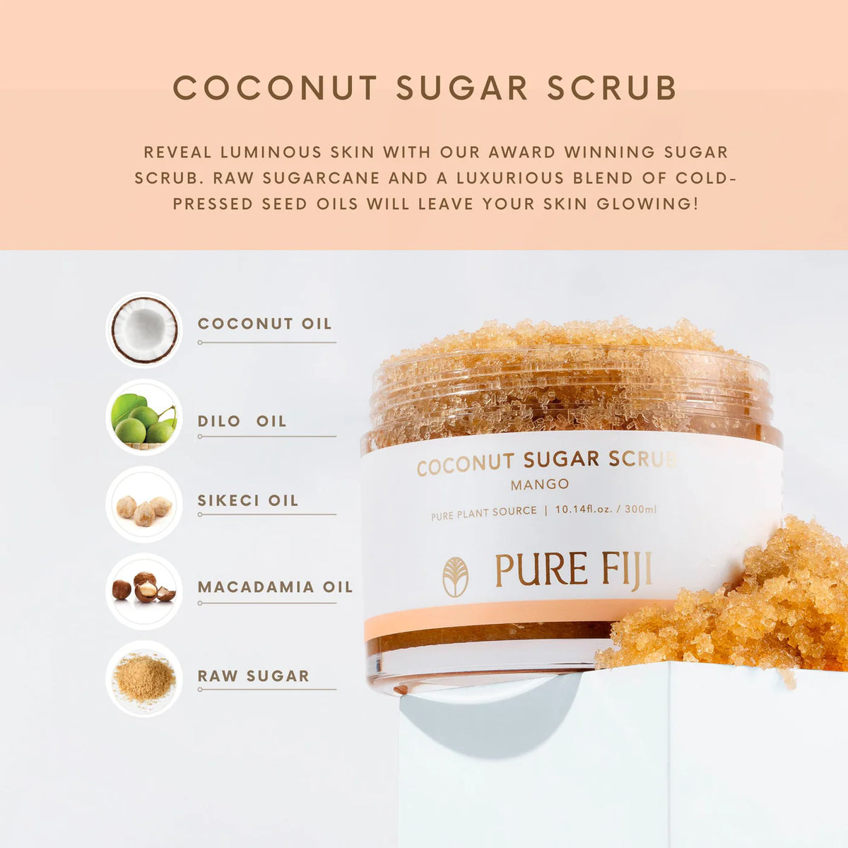 Pure Fiji Coconut Sugar Scrub 300ml