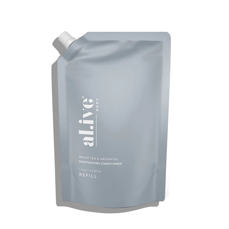 Alive Body Moisturising Conditioner Refill Pouch - White Tea &amp; Argan Oil 1L