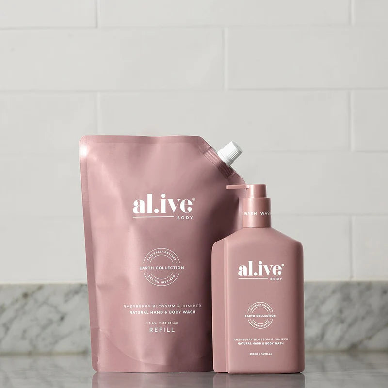 Alive Body Hand &amp; Body Wash Refill Pouch - Raspberry Blossom &amp; Juniper 1L