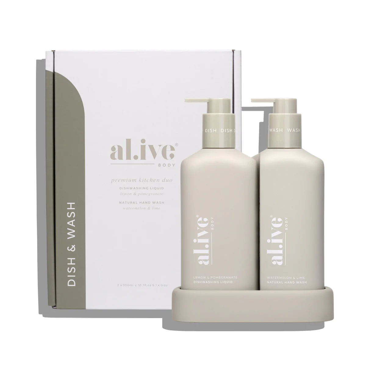 Alive Body Dishwashing Liquid &amp; Hand Wash Kitchen Duo + Tray