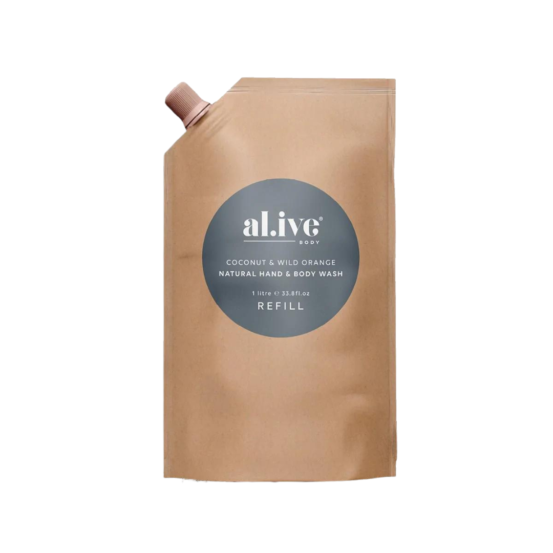 Alive Body Hand &amp; Body Wash Refill Pouch - Kaffir Lime &amp; Green Tea 1L