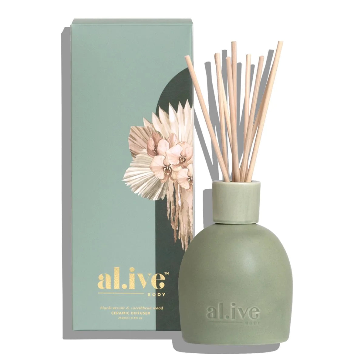 Alive Body Ceramic Diffuser - Blackcurrant & Caribbean Wood 250ml