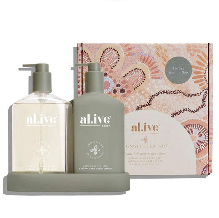 Alive Body Cungelella Art Wash & Lotion Duo - Wattle & Native Moss